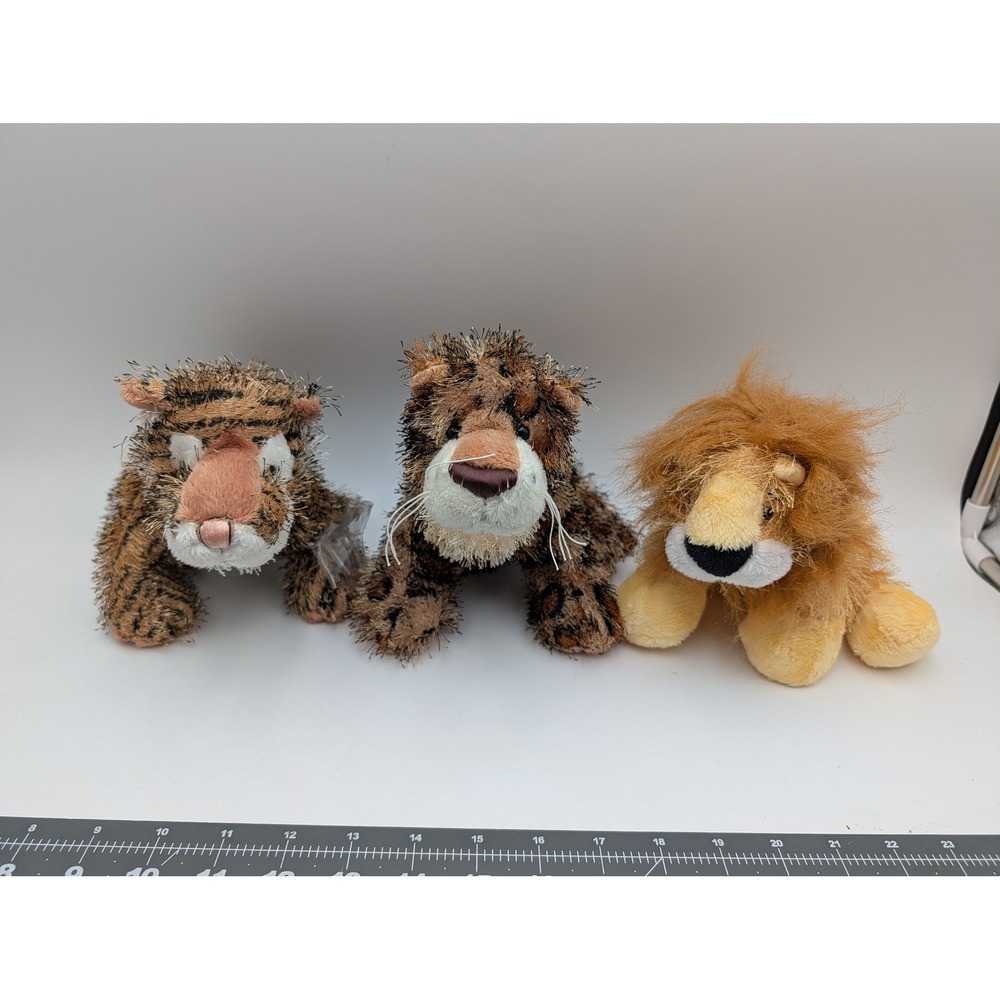 Ganz Webkinz Plush Lot Lion Leopard Tiger HM006 HM031 HM032 Stuffed Animal Toy